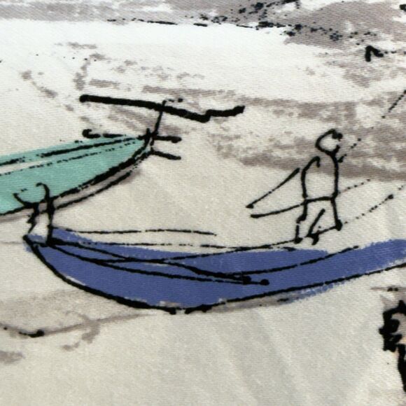 NWT Leslie Fay Venice Gondula Boat White Sleeveless Knee Length Shift Dress 14 - Picture 12 of 17